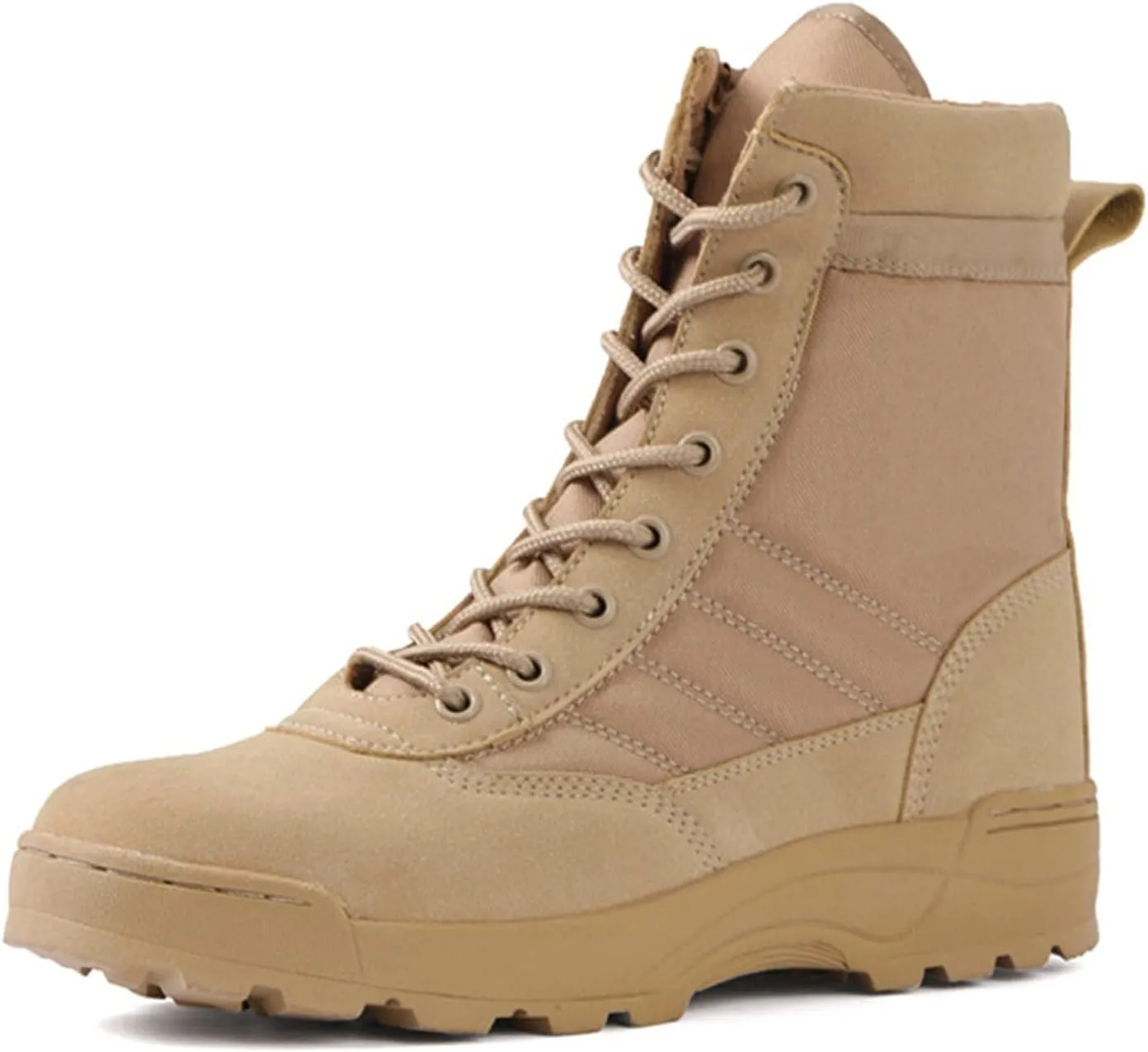 QMFUR Mens Military Boots Outdoor Hiking Work Boot Tactical Durable Combat Boot Army Shoes