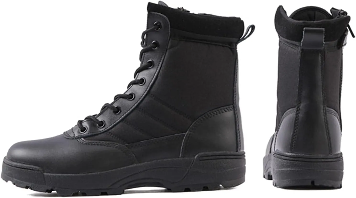 QMFUR Mens Military Boots Outdoor Hiking Work Boot Tactical Durable Combat Boot Army Shoes