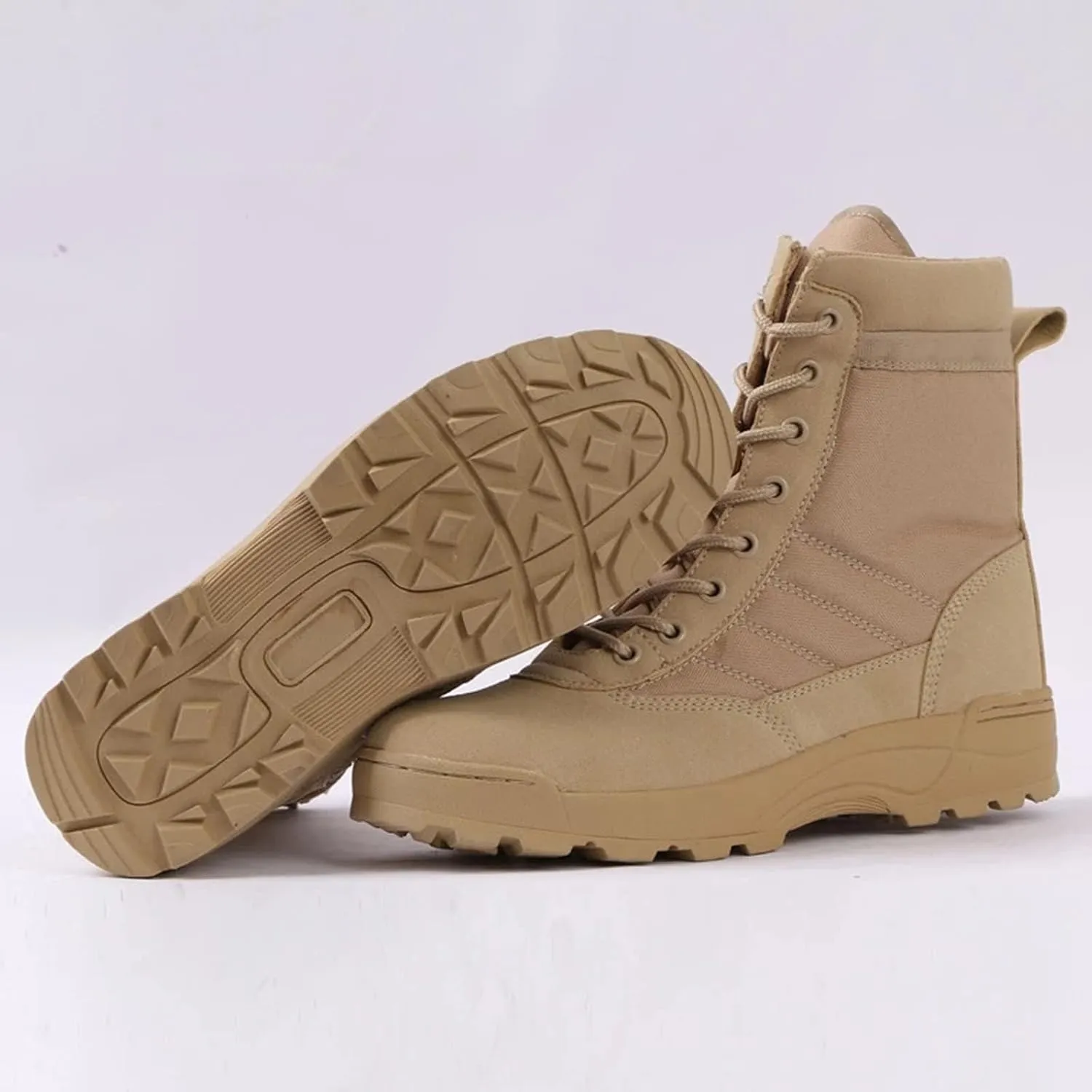 QMFUR Mens Military Boots Outdoor Hiking Work Boot Tactical Durable Combat Boot Army Shoes
