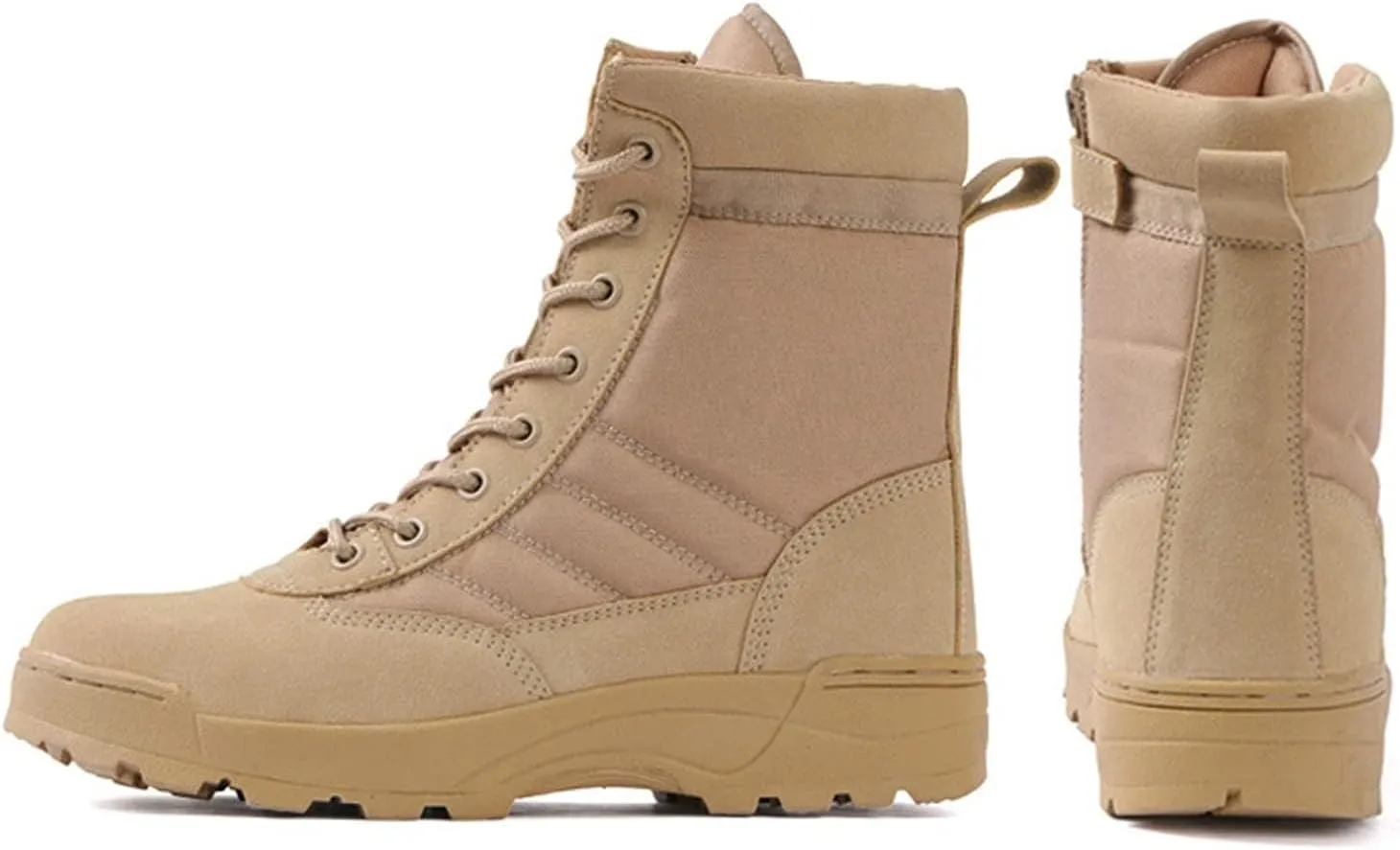 QMFUR Mens Military Boots Outdoor Hiking Work Boot Tactical Durable Combat Boot Army Shoes