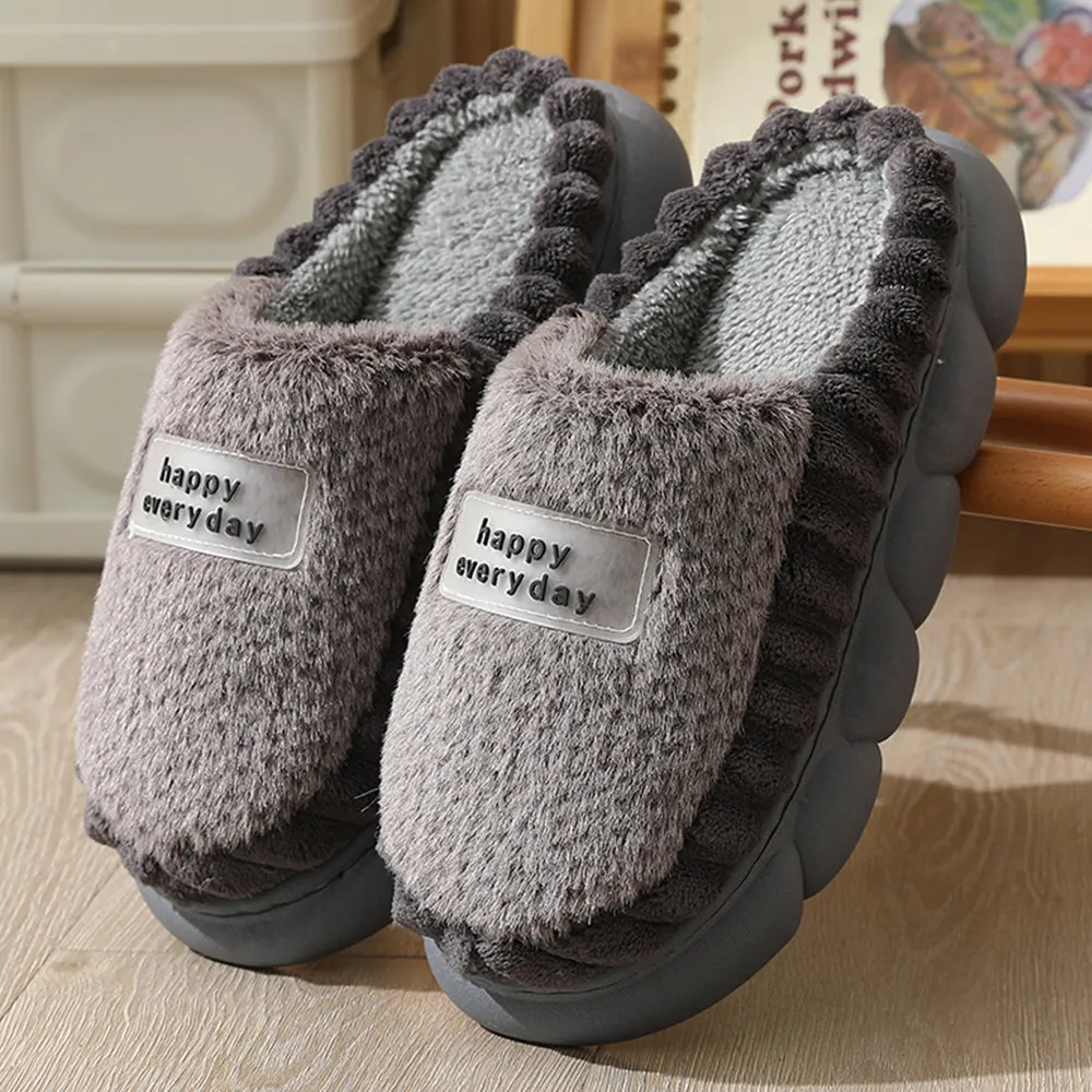 🔥"Happy Everyday"🔥Cozy Soft Fleece Winter Slippers