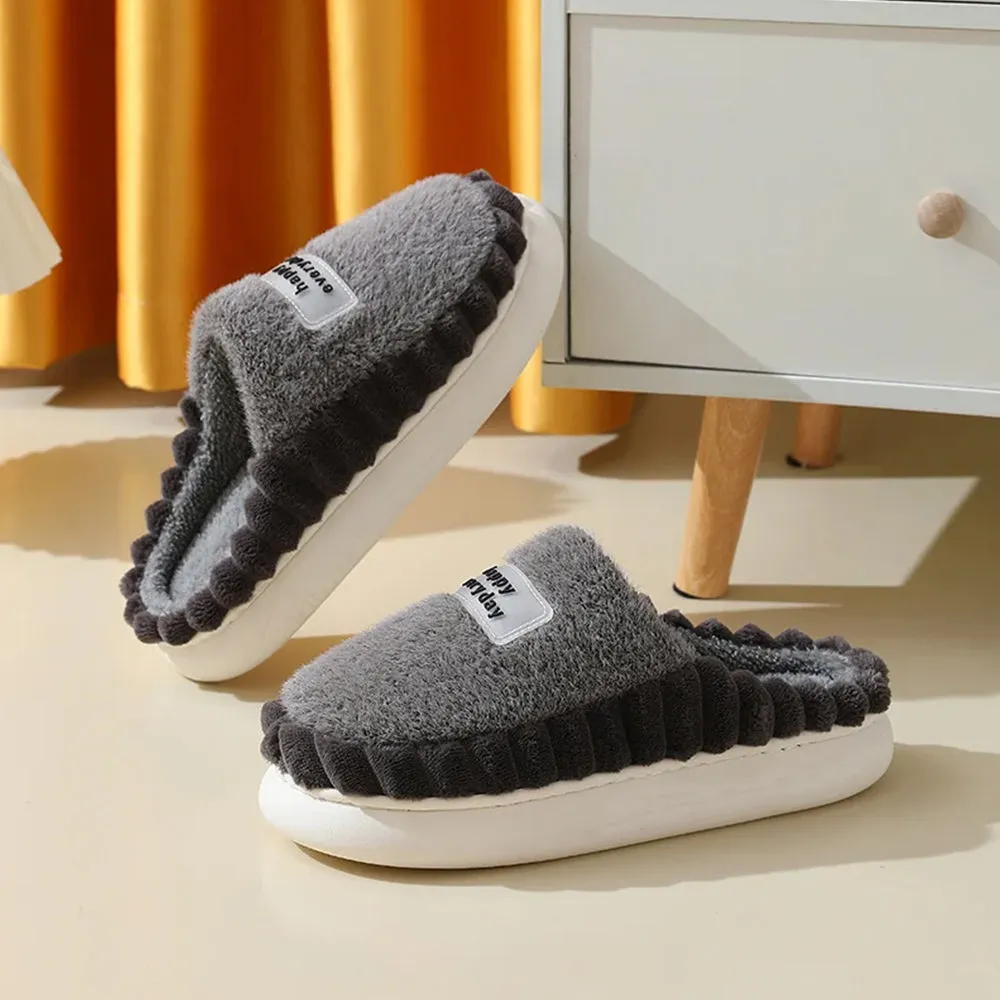 🔥"Happy Everyday"🔥Cozy Soft Fleece Winter Slippers