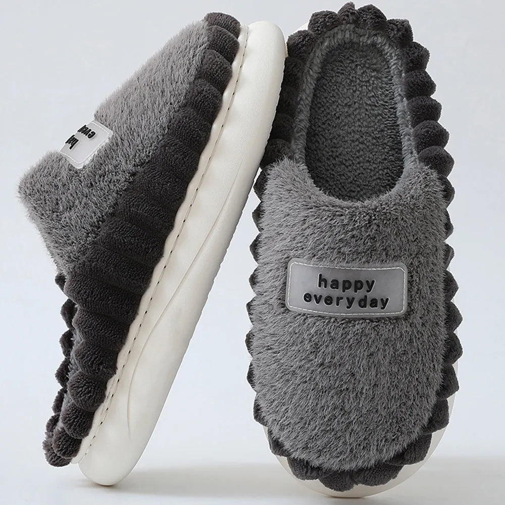 🔥"Happy Everyday"🔥Cozy Soft Fleece Winter Slippers