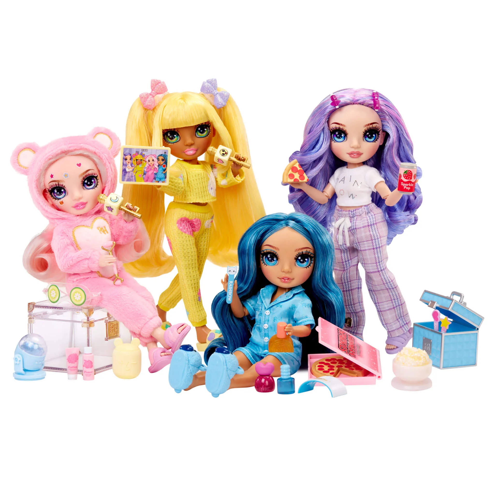Rainbow High Jr High PJ Party Skyler (Blue) 9” Posable Doll in a Satin PJ Set