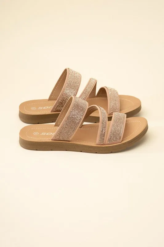 Rhinestone Strap Sandals