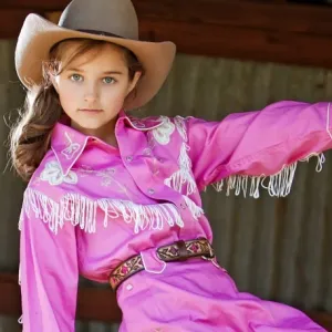 Rockmount Fringe Pink Kids Western Shirt (8723)