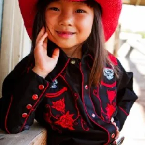 Rockmount Skull and Roses Red Western Shirt