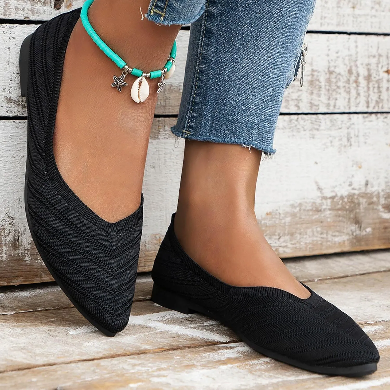 Round Toe Flat Shoes Dressy Ballet Flats Women Flat Shoes Slip On Comfortable Walking Dress Comfortable Women