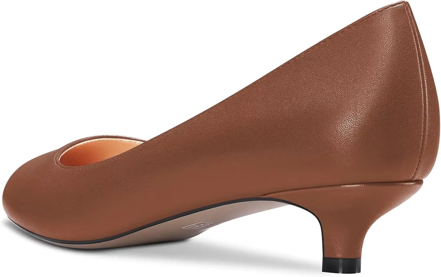 Saekcted Women Low Kitten Heel Round Toe Slip-on Pumps Wedding Cute 1.4 Inches Heels