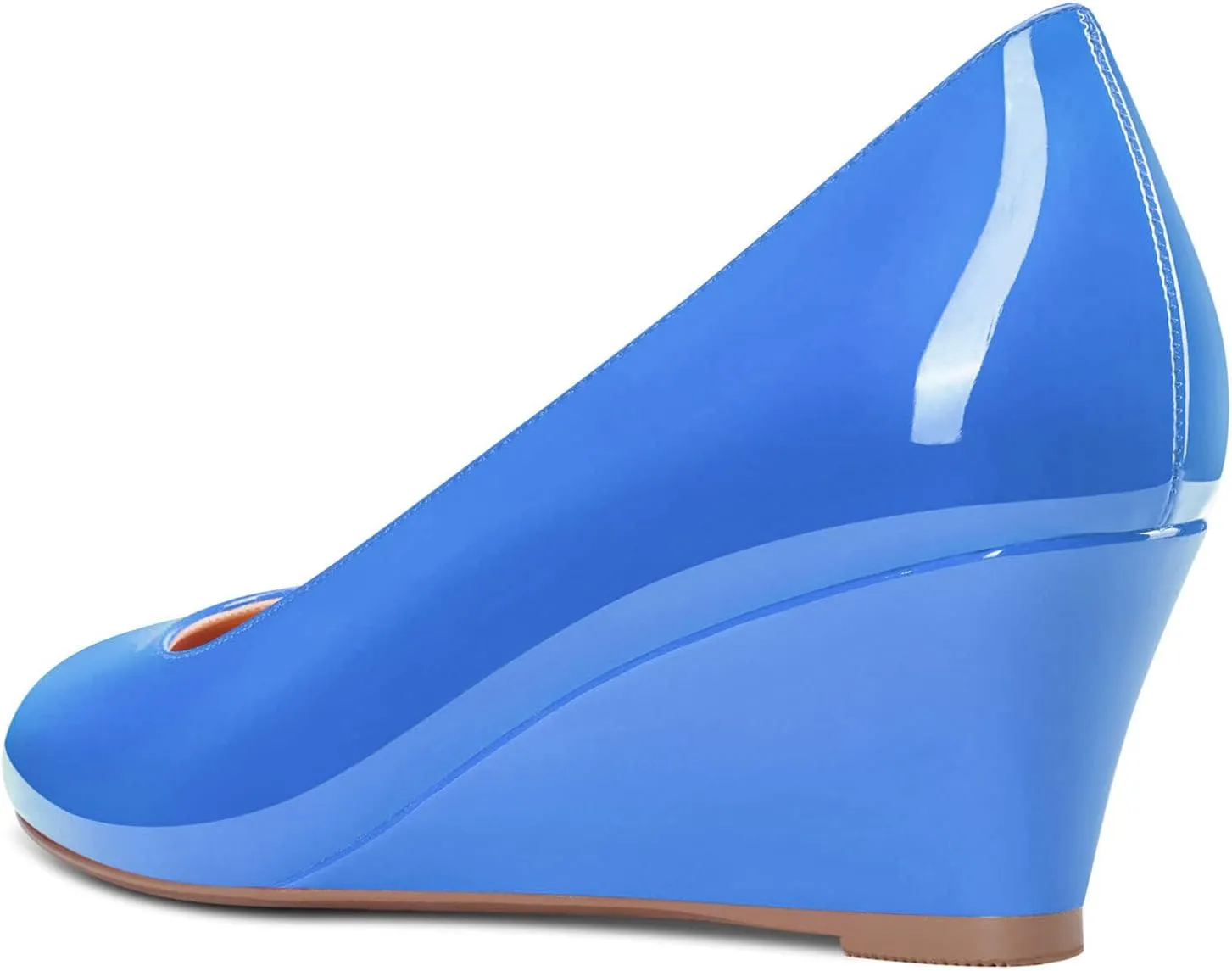 Saekcted Women's Mid-Heel Pumps Closed Round Toe Wedge Comfort Dress Pump Office 2Inch Heels Wedges Shoes