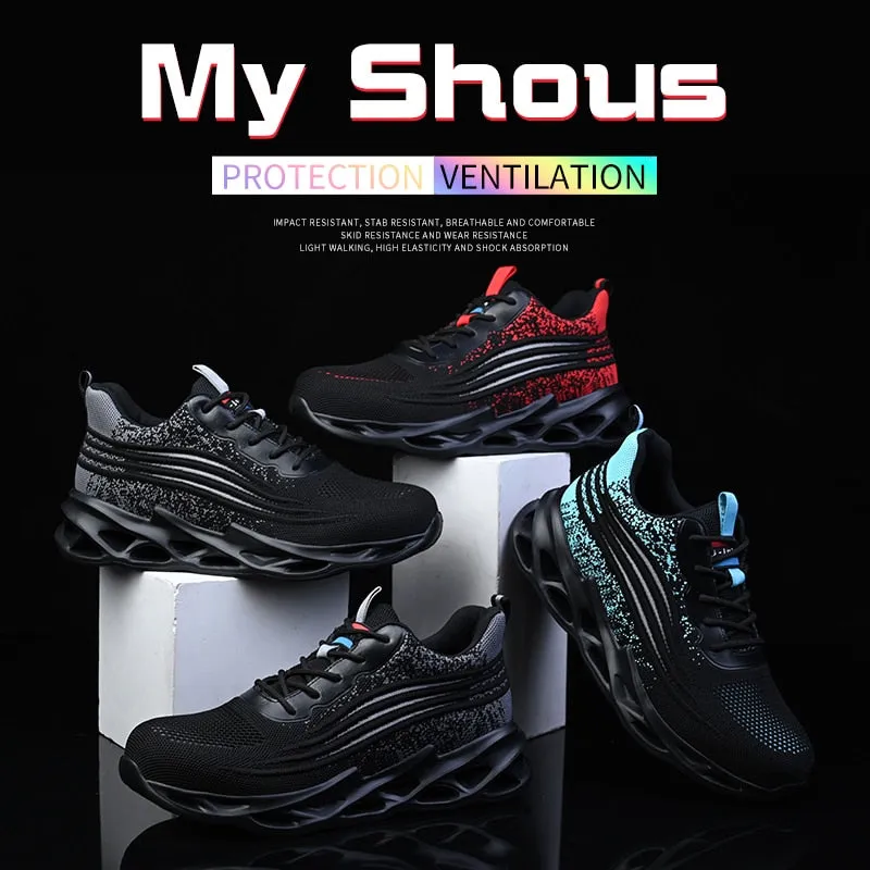 Safety Shoes Men Women Steel Toe Boots Indestructible Constructio Work Shoes Lightweight Breathable Male Footwear Size 36-48