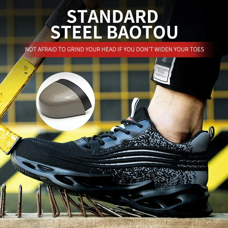 Safety Shoes Men Women Steel Toe Boots Indestructible Constructio Work Shoes Lightweight Breathable Male Footwear Size 36-48