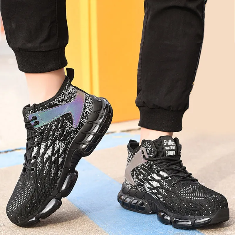 Safety Shoes with Steel Toe Top, Puncture Proof Work Men Women Non-Slip Fashion Sneakers Daily Wear