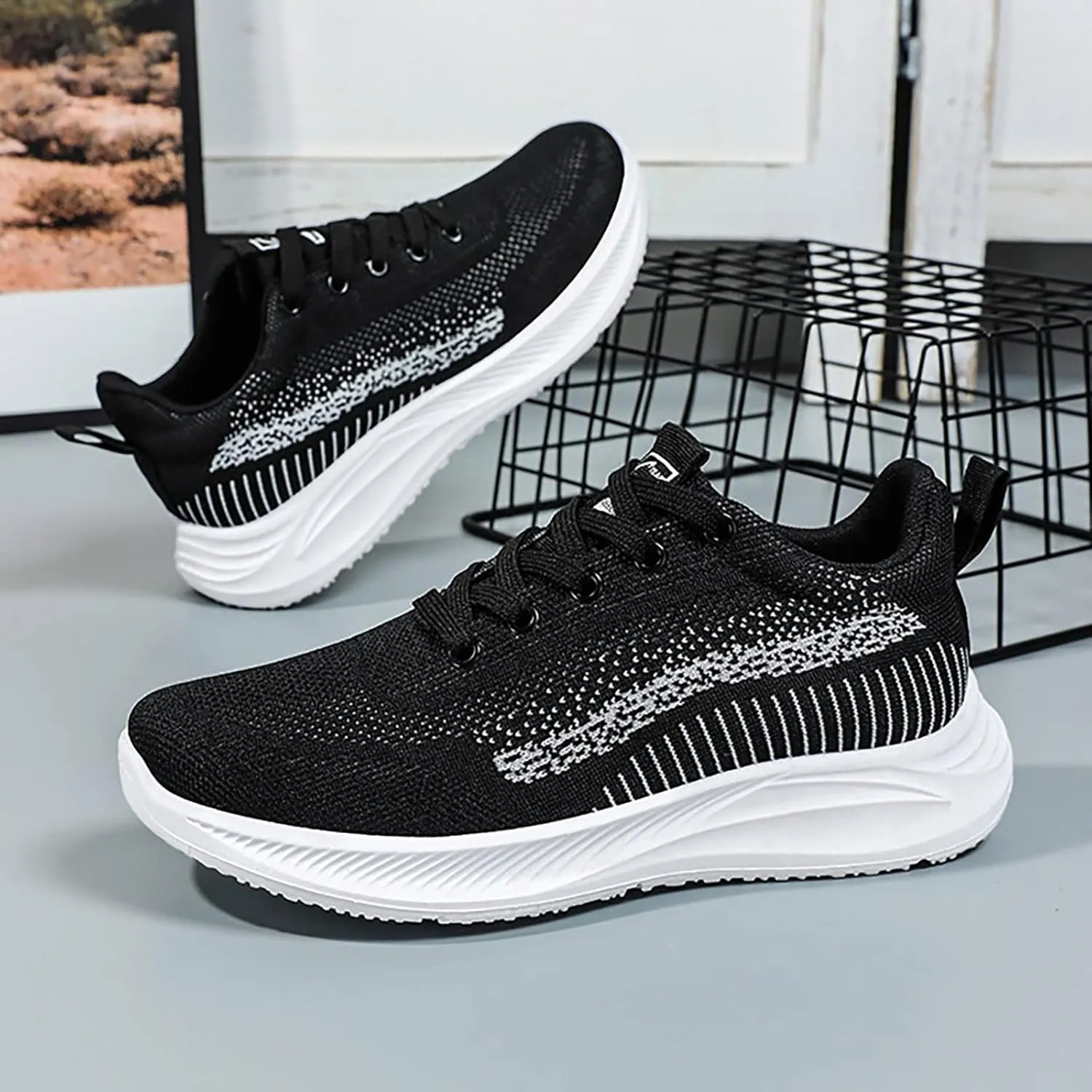 SBGMoSJ White Sneakers for Women Wide Toe Box Women's Slip On Tennis Shoes Size 8 Nurse Shoes for Women for Work Black Gym Shoes Women Comfy Open Toe Flats Shoes Women Dressy Cute