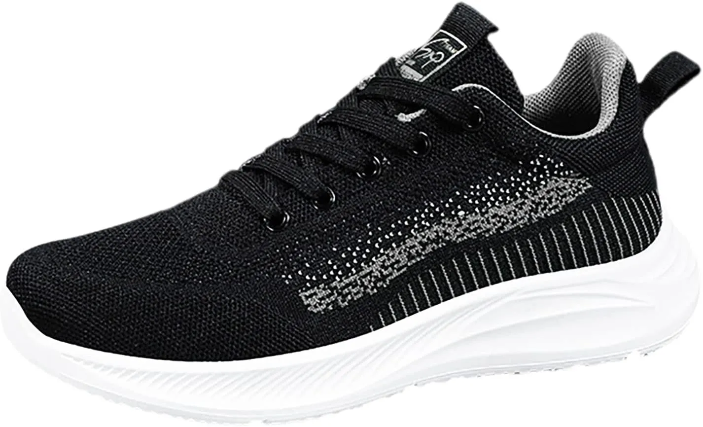 SBGMoSJ White Sneakers for Women Wide Toe Box Women's Slip On Tennis Shoes Size 8 Nurse Shoes for Women for Work Black Gym Shoes Women Comfy Open Toe Flats Shoes Women Dressy Cute