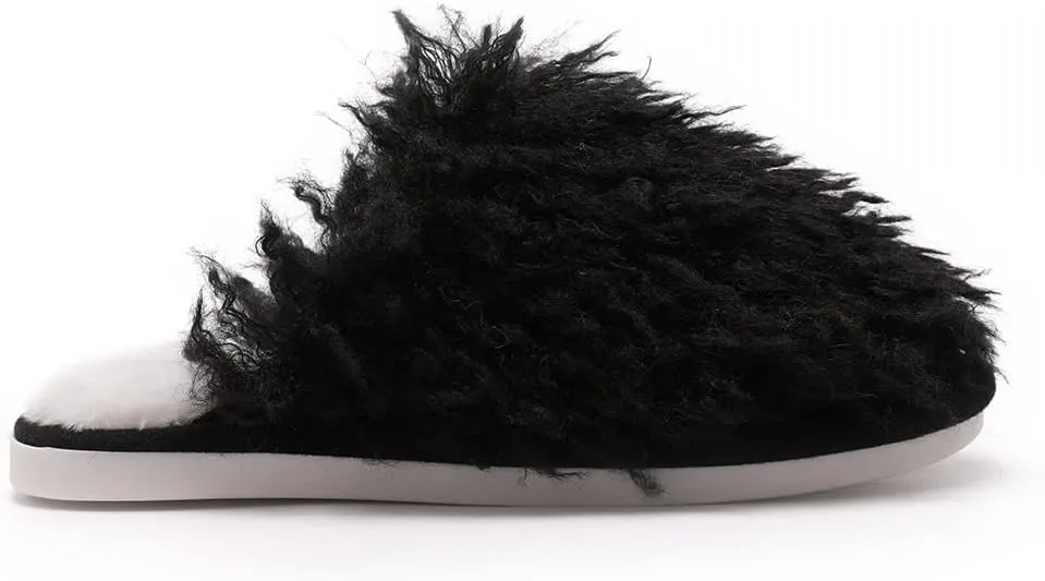 Seranoma Jenna Womens Ladies Fuzzy Flat Comfort Fur Thermal Indoor Outdoor Slide Home Slippers