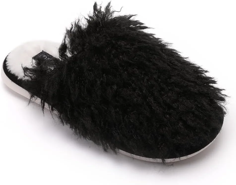 Seranoma Jenna Womens Ladies Fuzzy Flat Comfort Fur Thermal Indoor Outdoor Slide Home Slippers