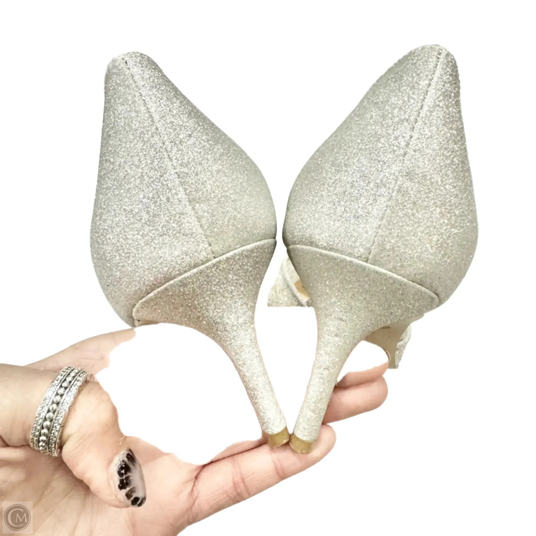 Shoes Heels Kitten By Badgley Mischka In Silver, Size: 11