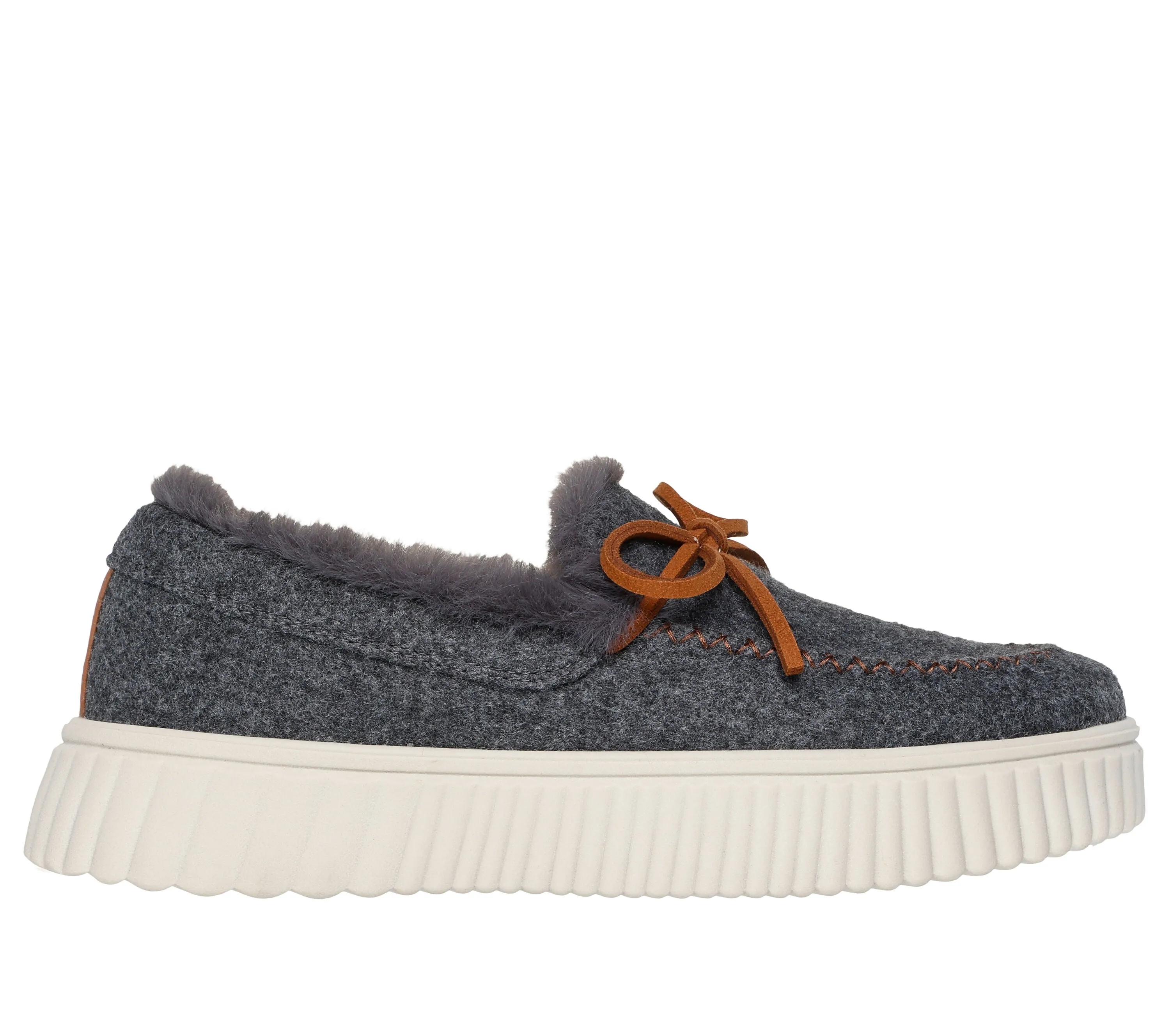 Skechers Women's Cozy Ojai Fur Slipper - Dark Gray 169028