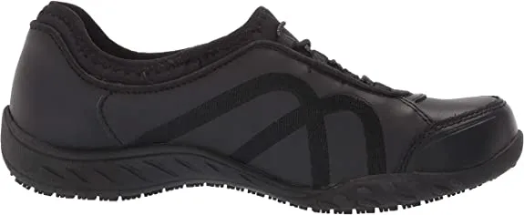 Skechers Work Slip on Bungee Womens Oil Resistant Shoes Lightweight 108005 Black