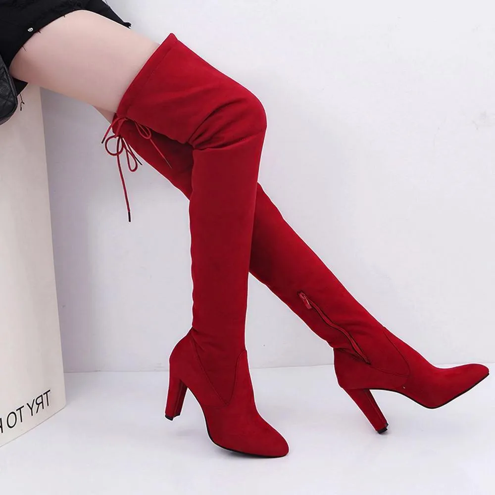 Slim Thigh High Boots for Women Slim Warm Shoes for Women