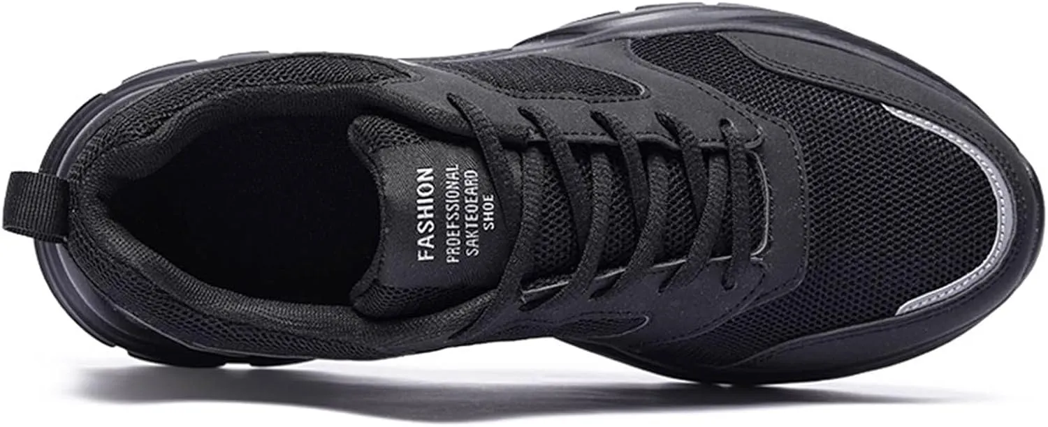 Slip on Sneakers for Men Casual Non Slip Lightweight Breathable Lace Up Athletic Tennis Gym Walking Running Shoes with Arch Support for Men Daily Workout