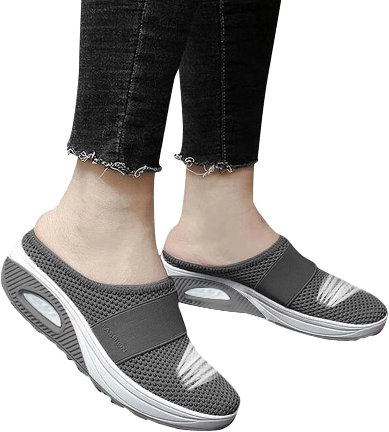 Slip-On with Arch Air Support Knit Walking Walking Shoes Outdoor Cushion Orthopedic Comfort Casual Women's