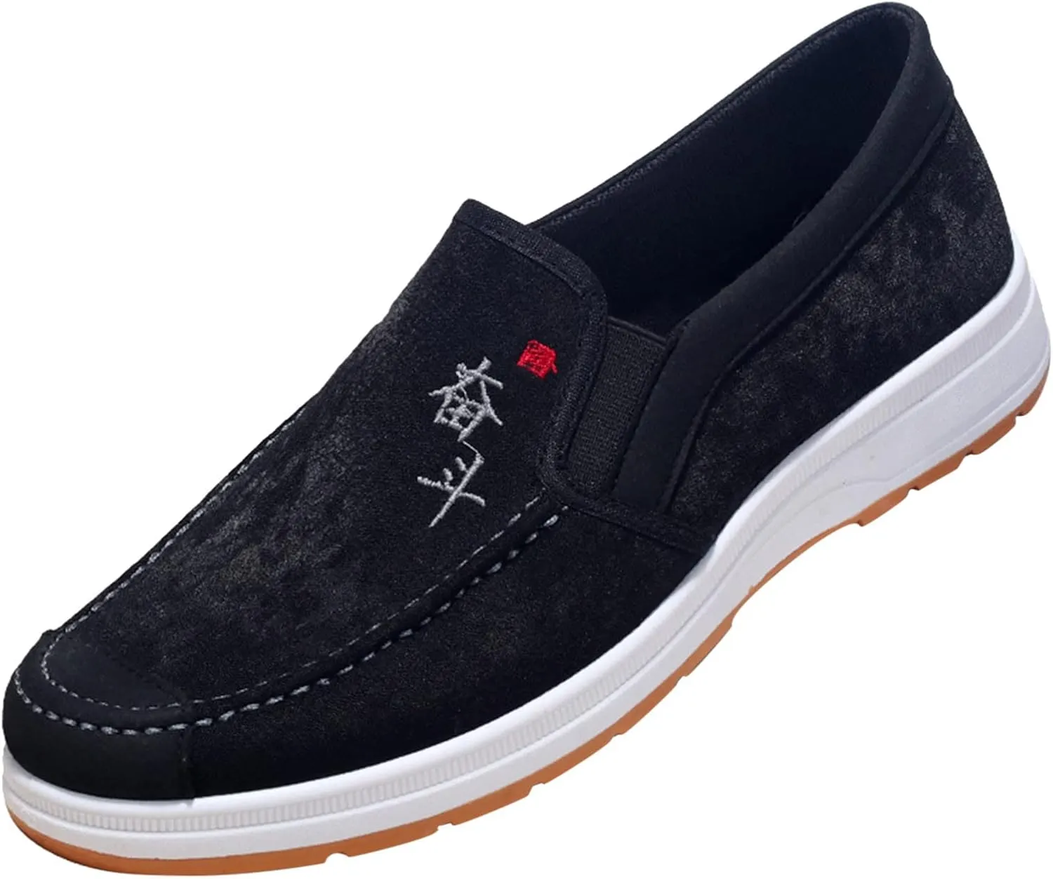 Sneakers Business Breathable Fashion All Season Men Casual Shoes Flat Non Slip Lightweight Suede Cloth Solid Color
