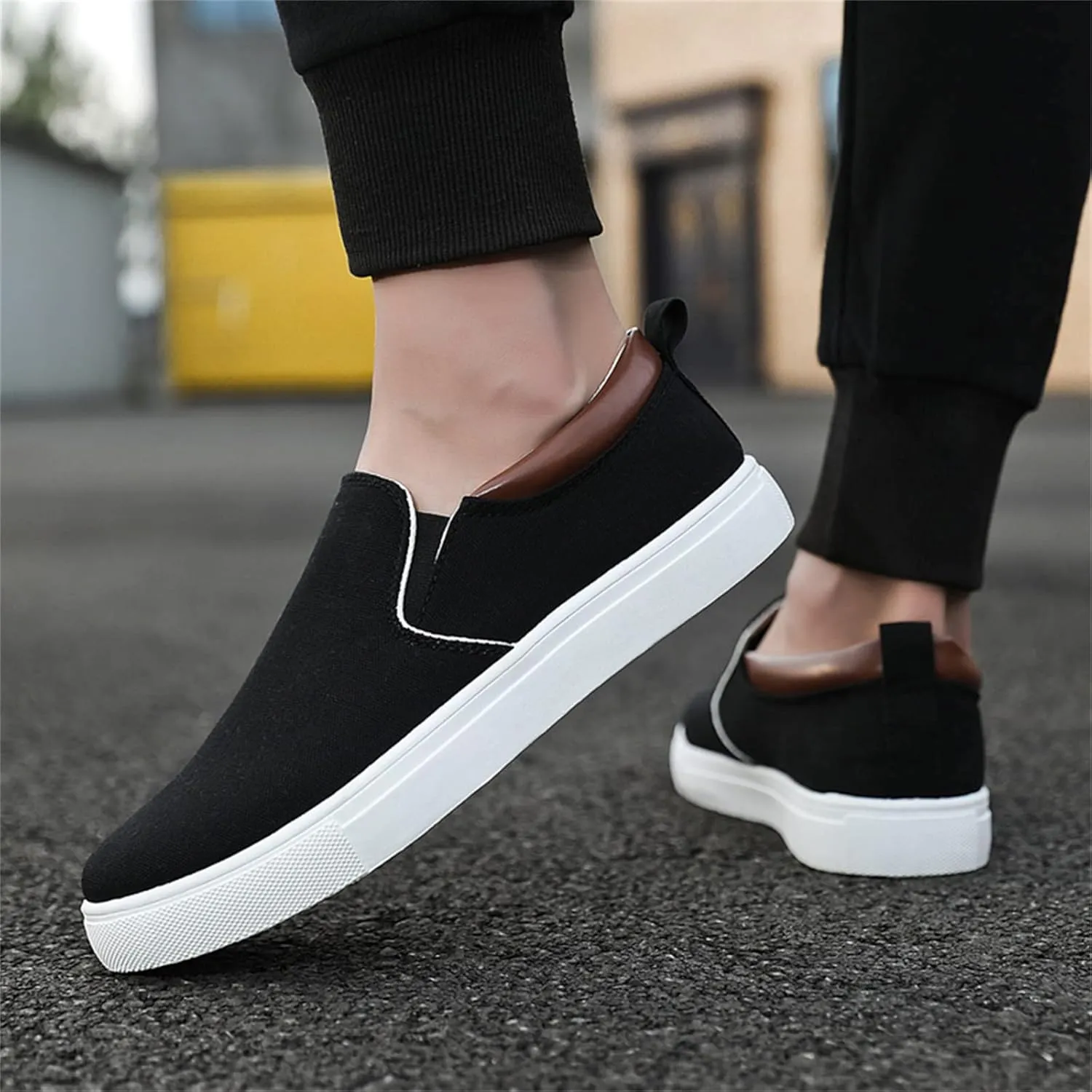 Sneakers Business Breathable Mens Fashion Solid Color Canvas Flat Bottom Comfortable Running Casual Shoes