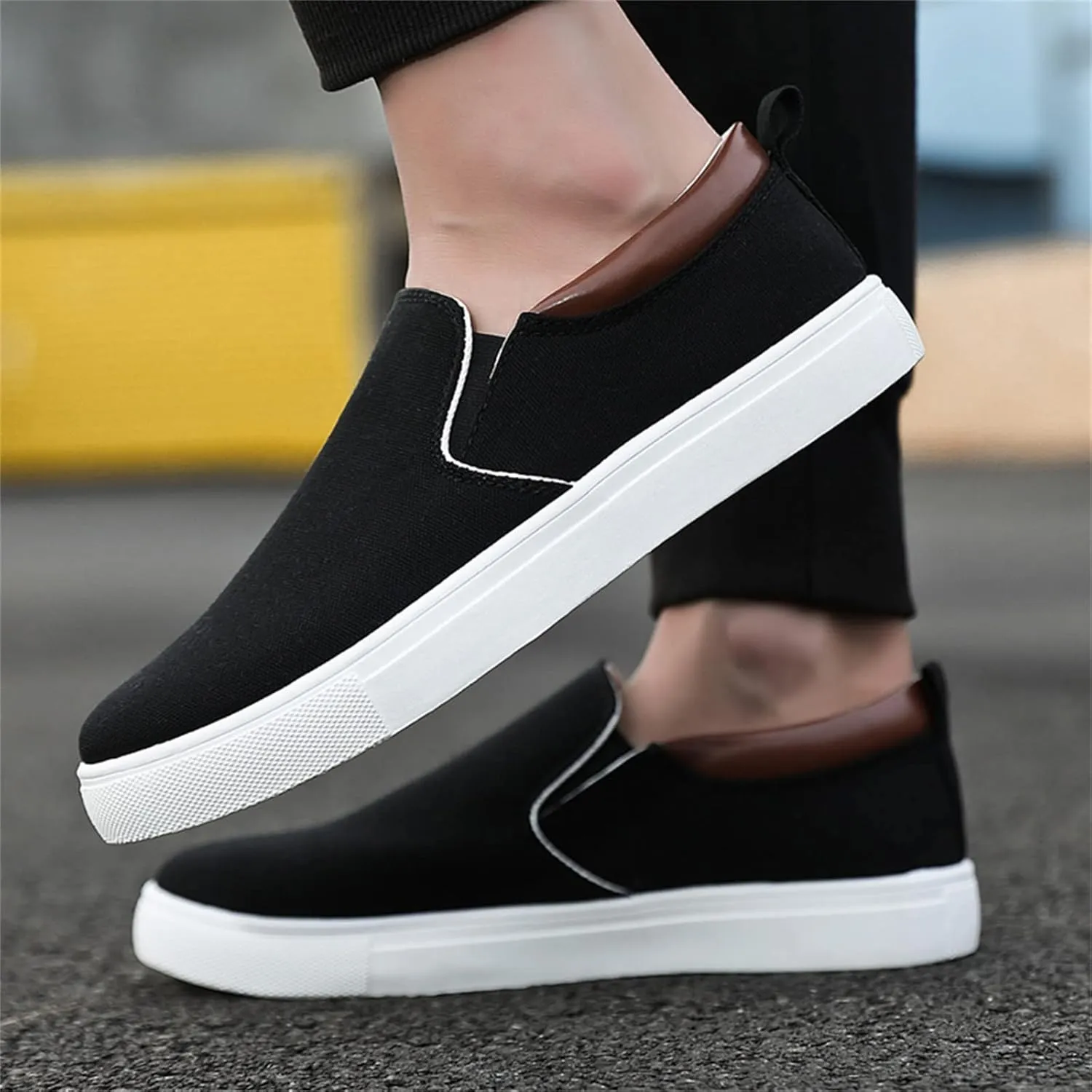 Sneakers Business Breathable Mens Fashion Solid Color Canvas Flat Bottom Comfortable Running Casual Shoes