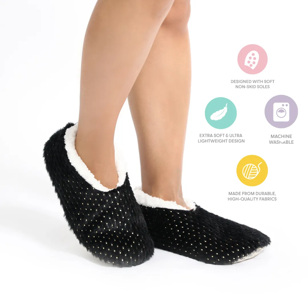 Splosh Women's Black Metallic Slippers