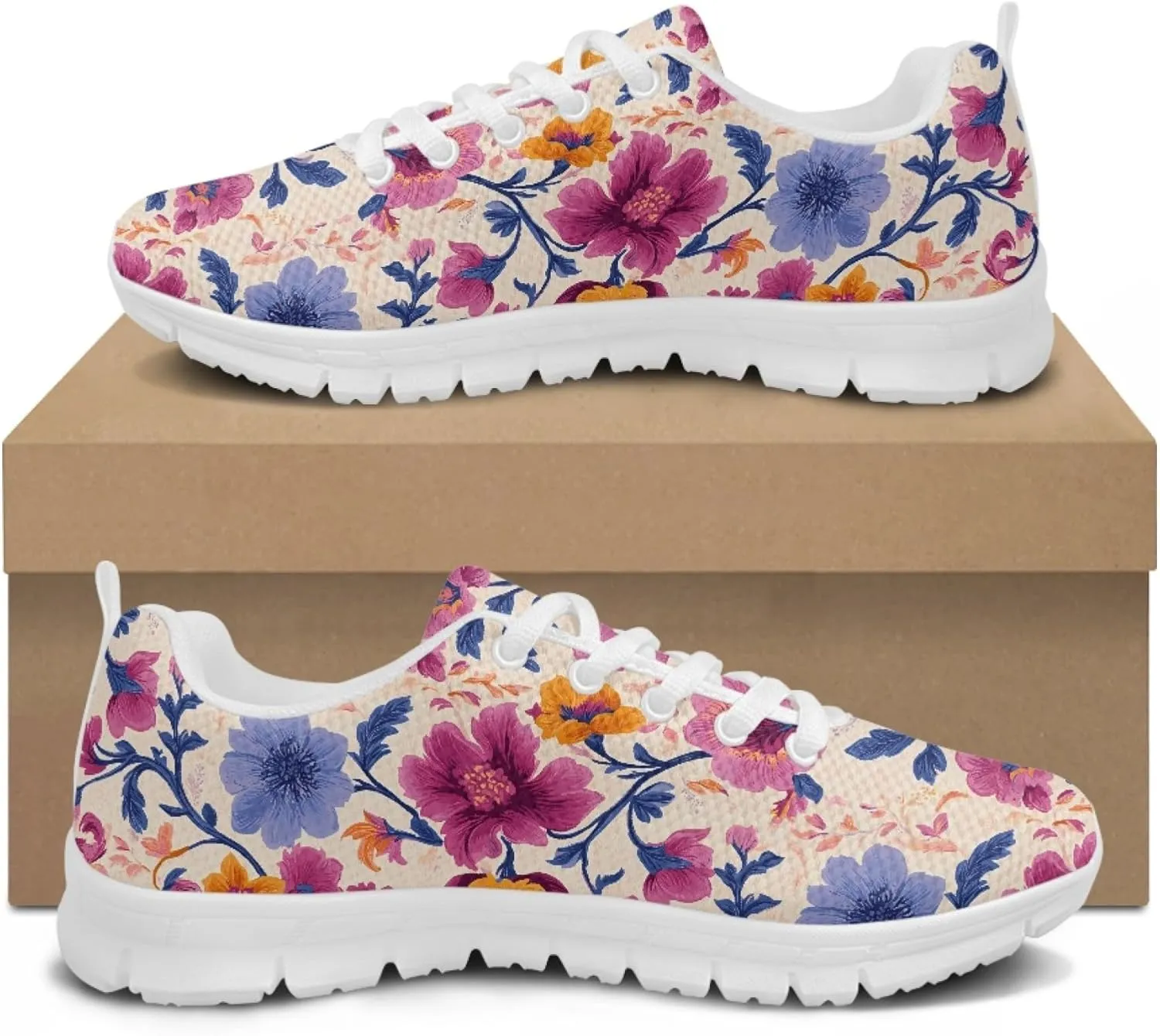 Sports Shoes for Women Trainer Running Travel Sneaker Causal Walking Low Heel Lace Up Teens Adults Sneakers Breathable