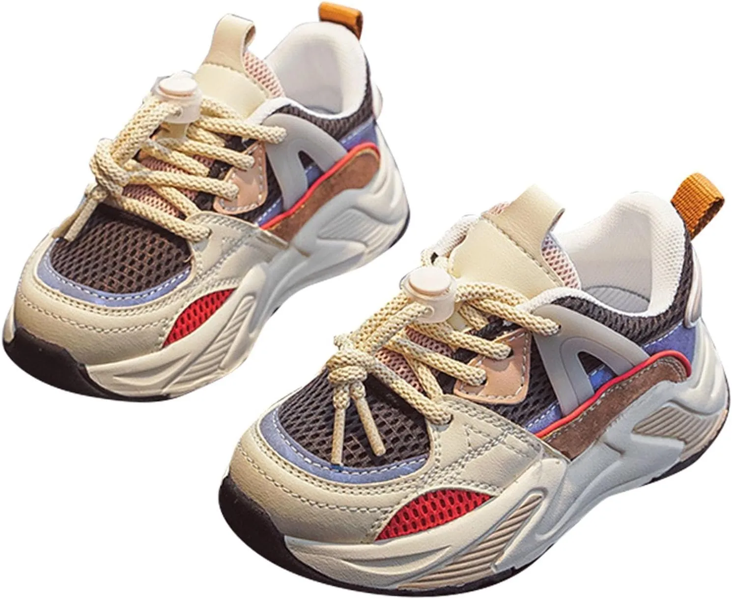 Spring and Summer New Multi Color Contrast Mesh Breathable Lightweight Anti Slip Children's Fashion Light up Shoes Kids