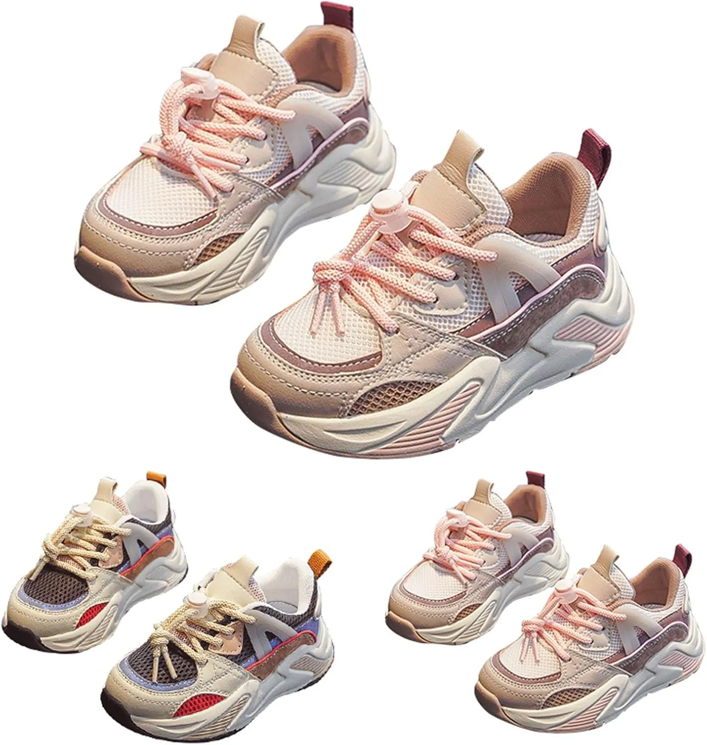 Spring and Summer New Multi Color Contrast Mesh Breathable Lightweight Anti Slip Children's Fashion Light up Shoes Kids