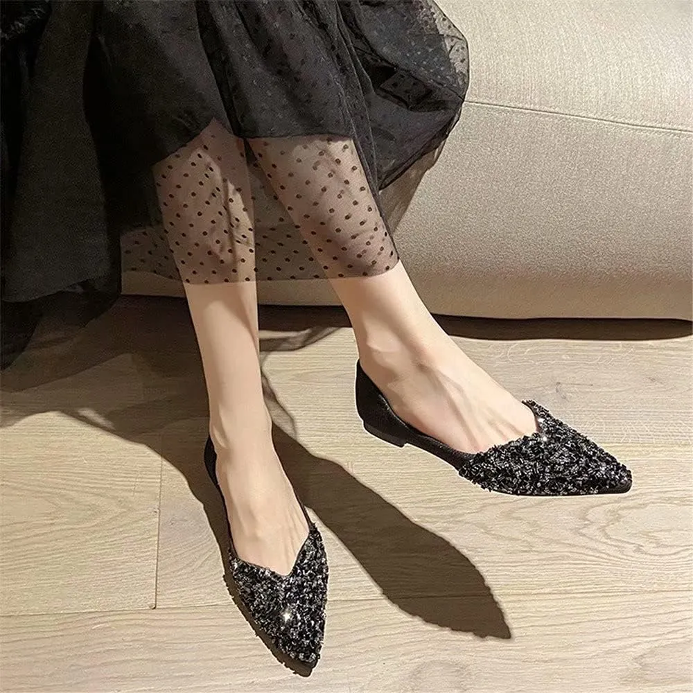 Stunner Women's Fashion Rhinestone Ballet Flats Comfortable Pointed Toe Flats