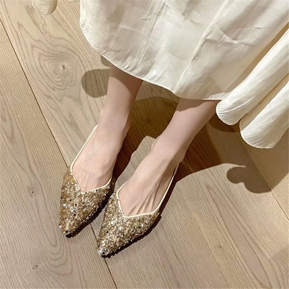 Stunner Women's Fashion Rhinestone Ballet Flats Comfortable Pointed Toe Flats