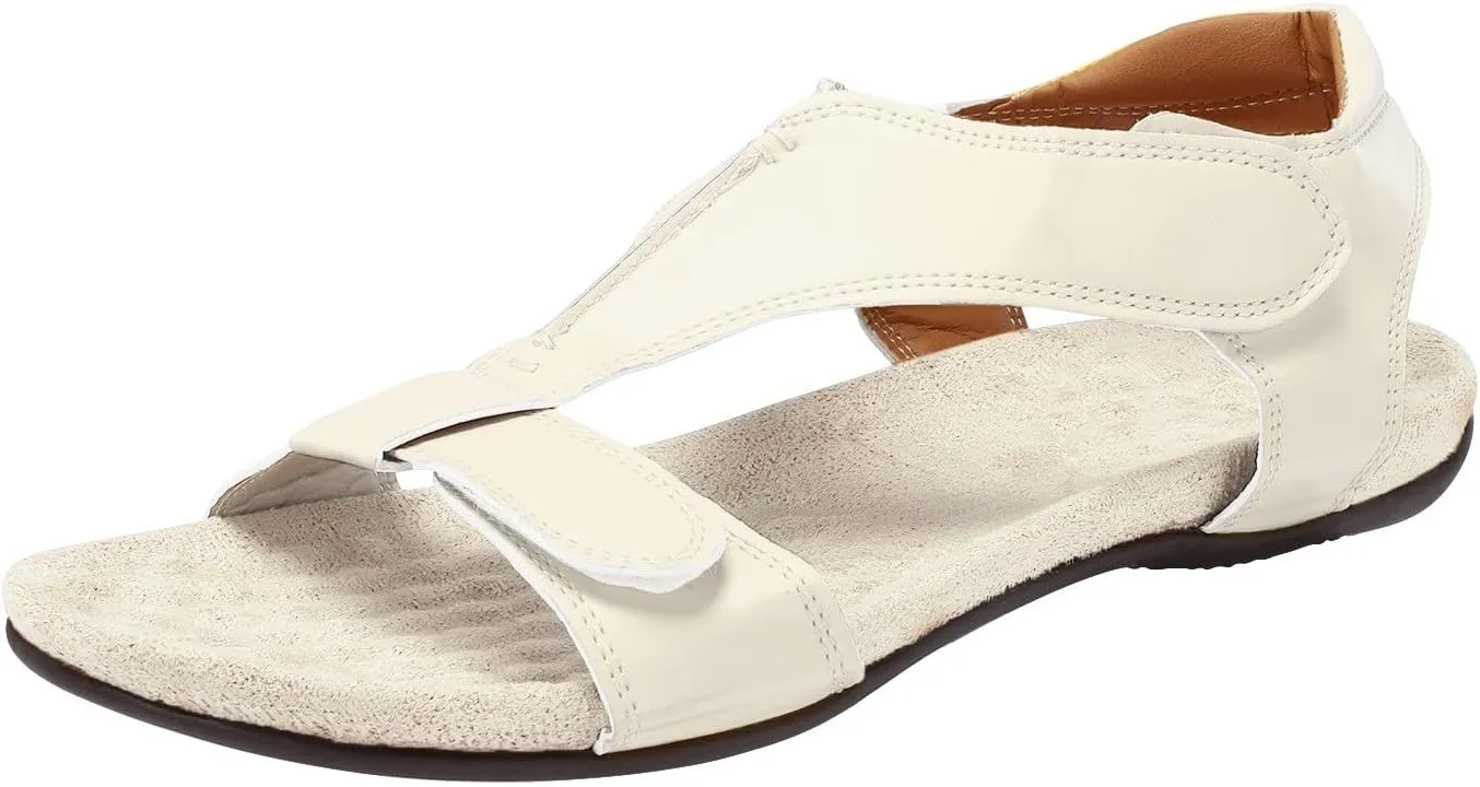 Summer Casual Sandals Women Flat Elastic Slip On Rhinestone Comfortable Walking Shoes Arch Support Orthopedic Open Toe Beach Flip Flops