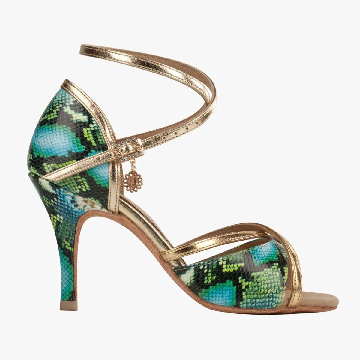 Supadance 1073 Ladies Latin Shoe Blue Snake Print