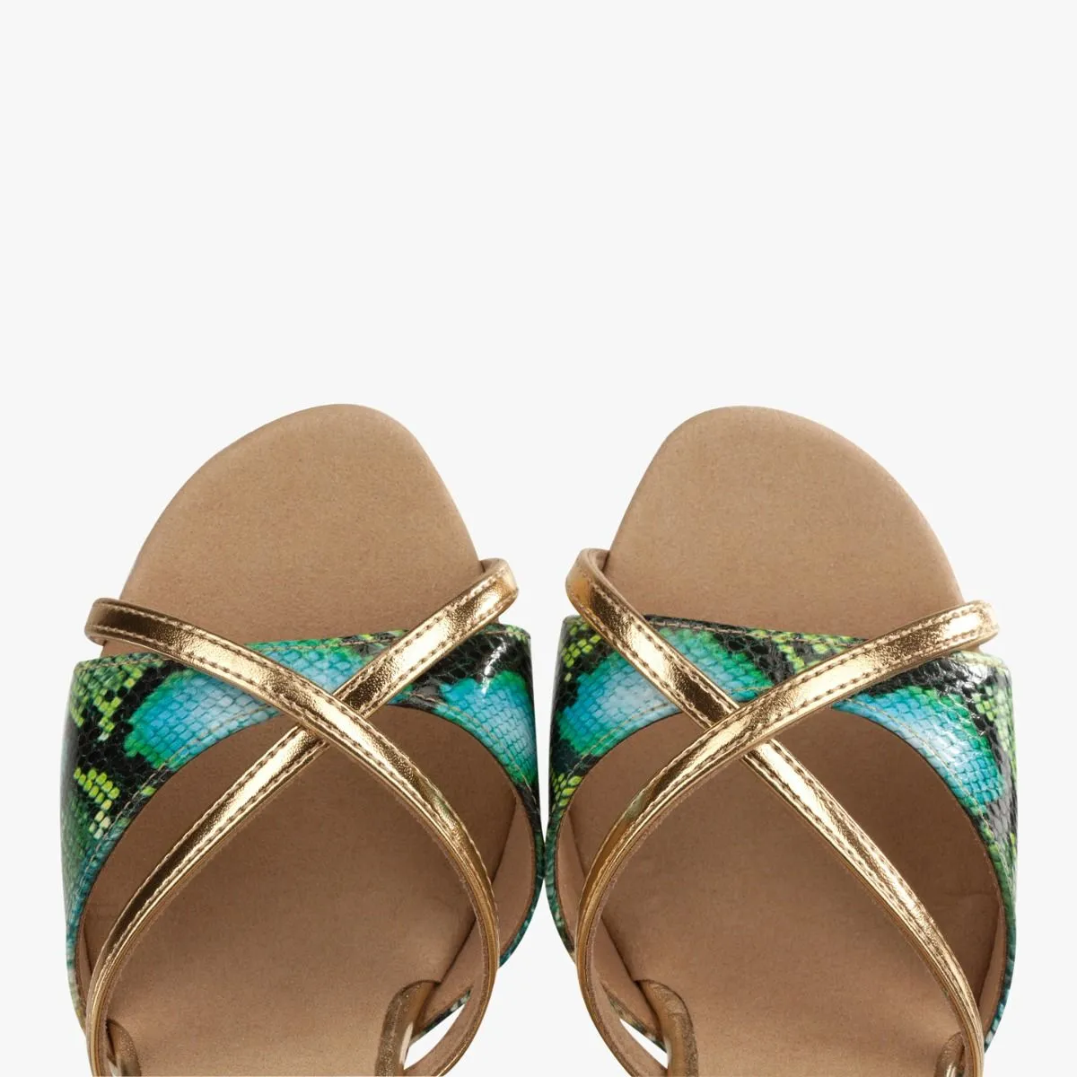 Supadance 1073 Ladies Latin Shoe Blue Snake Print