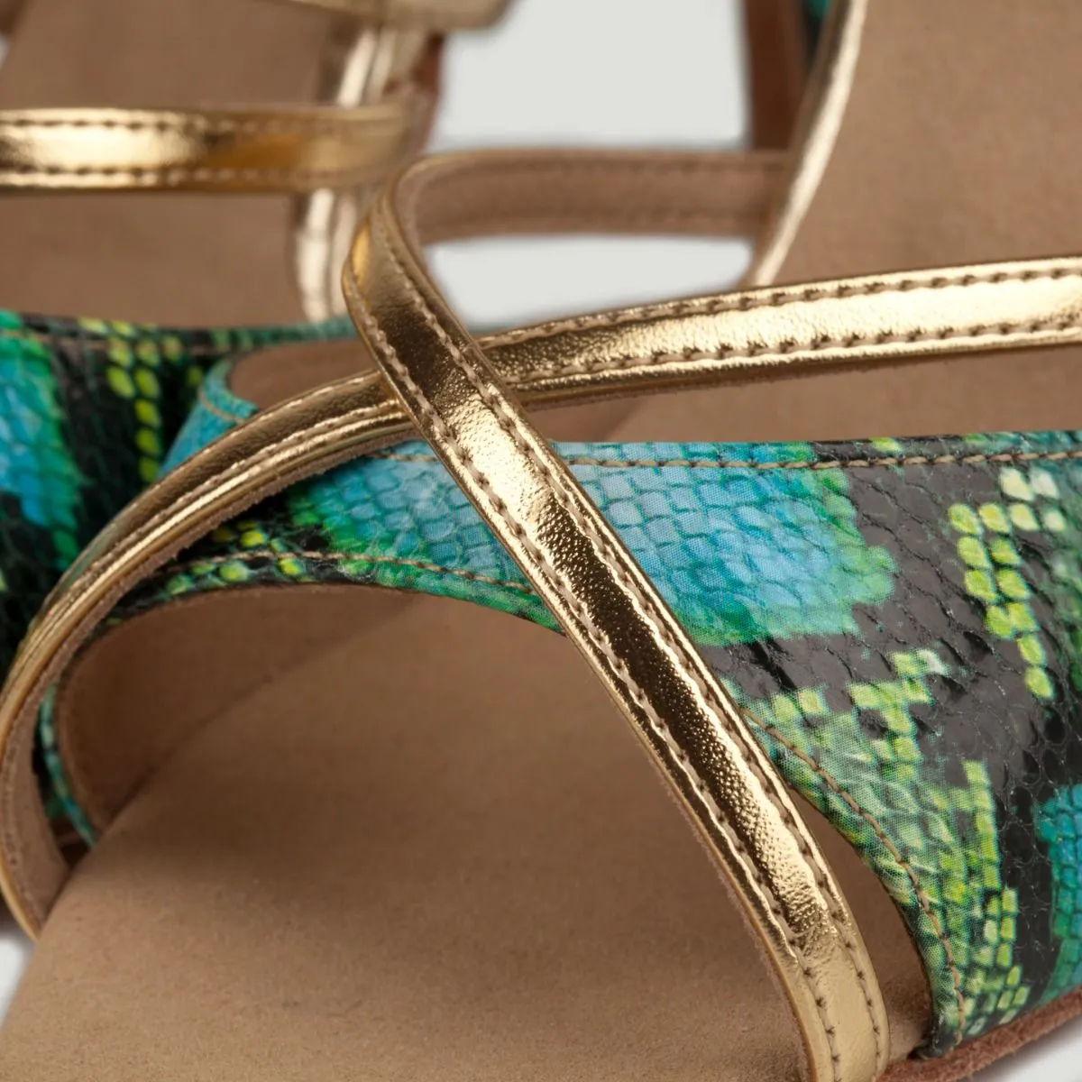 Supadance 1073 Ladies Latin Shoe Blue Snake Print