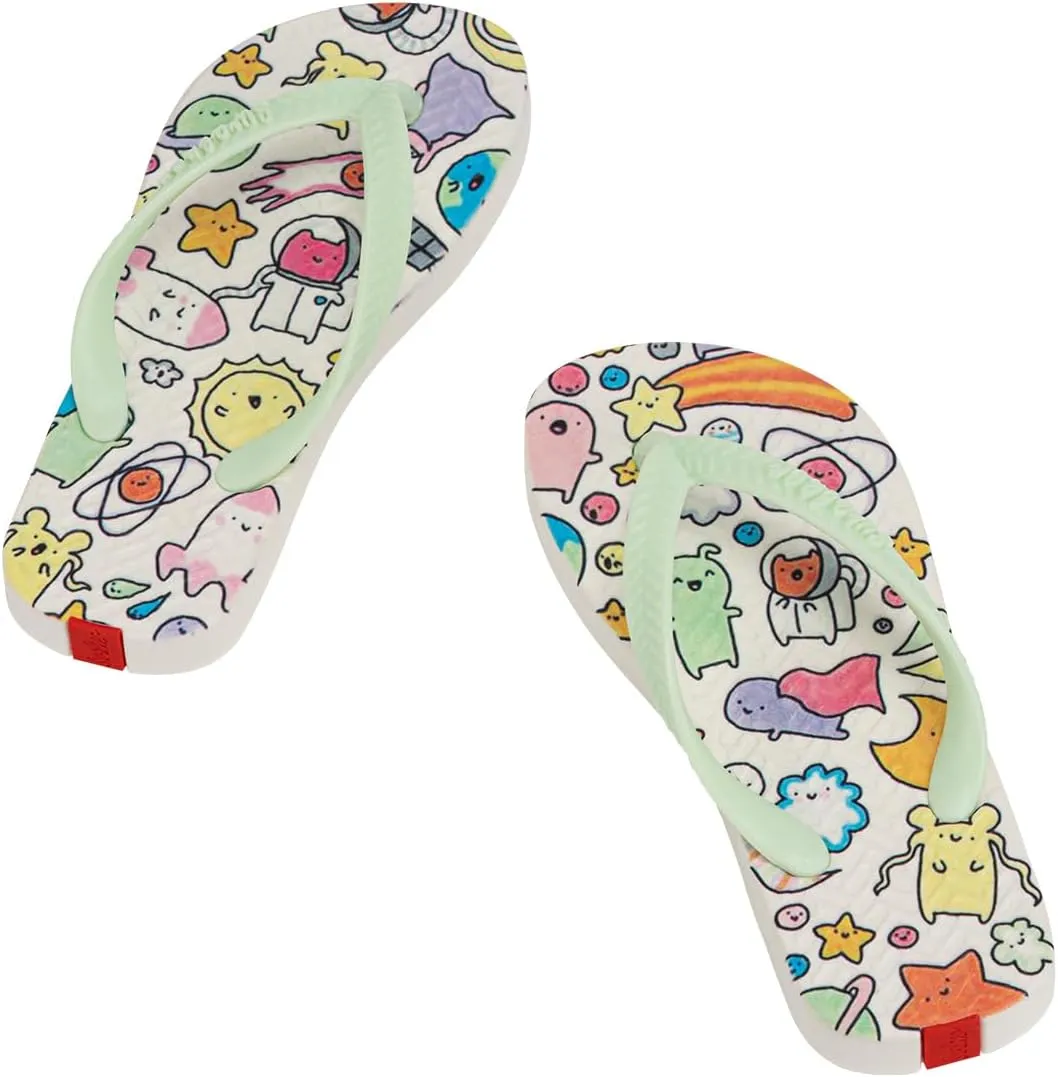 Swalker Childrens Kids Boys Slip On Sandals Flip Flops With Adorable And Charming Patterns In Recyclable Rubber Sole With Non-Slip Pattern & Bouncy Footbed, Easy Wear Sandals,Summer Holiday Beach Pool