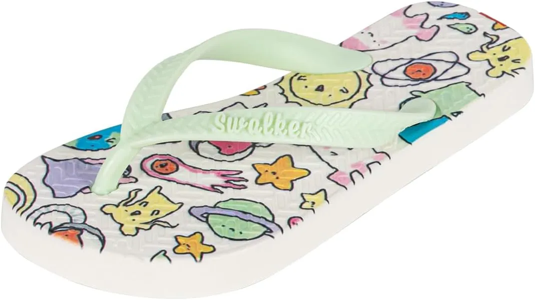 Swalker Childrens Kids Boys Slip On Sandals Flip Flops With Adorable And Charming Patterns In Recyclable Rubber Sole With Non-Slip Pattern & Bouncy Footbed, Easy Wear Sandals,Summer Holiday Beach Pool
