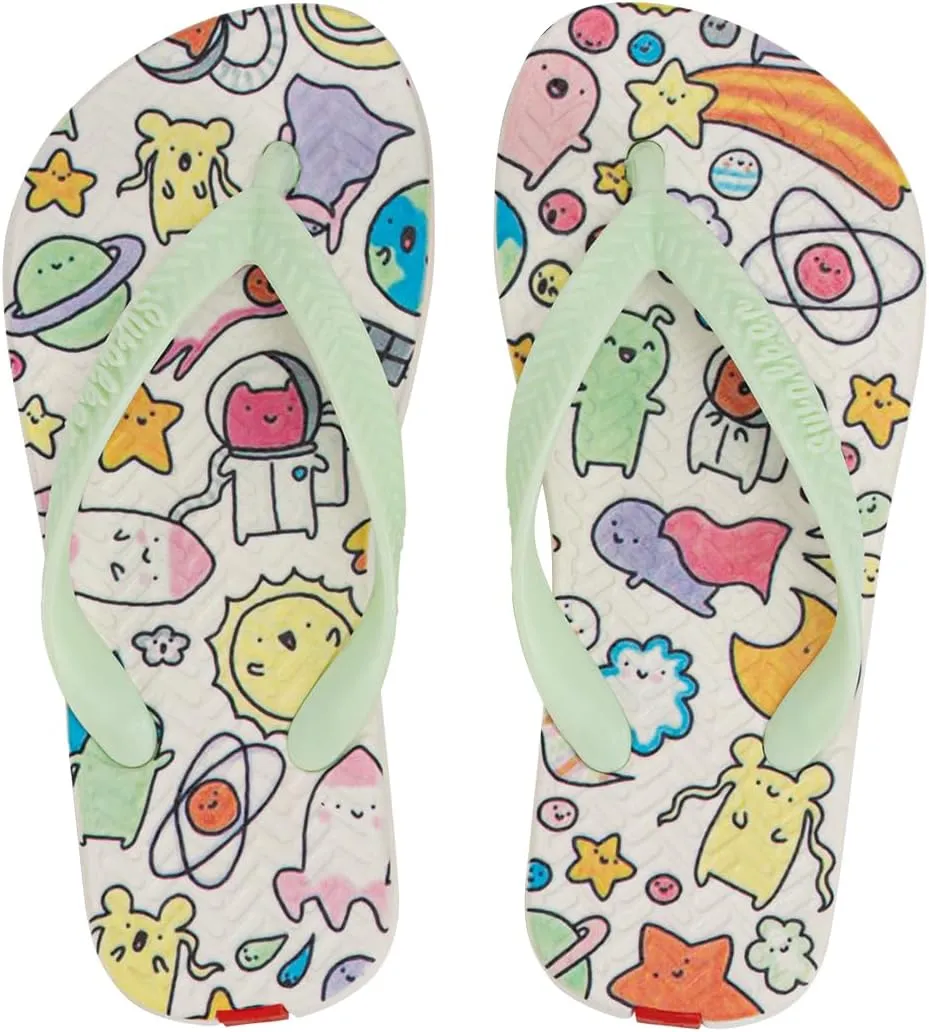 Swalker Childrens Kids Boys Slip On Sandals Flip Flops With Adorable And Charming Patterns In Recyclable Rubber Sole With Non-Slip Pattern & Bouncy Footbed, Easy Wear Sandals,Summer Holiday Beach Pool