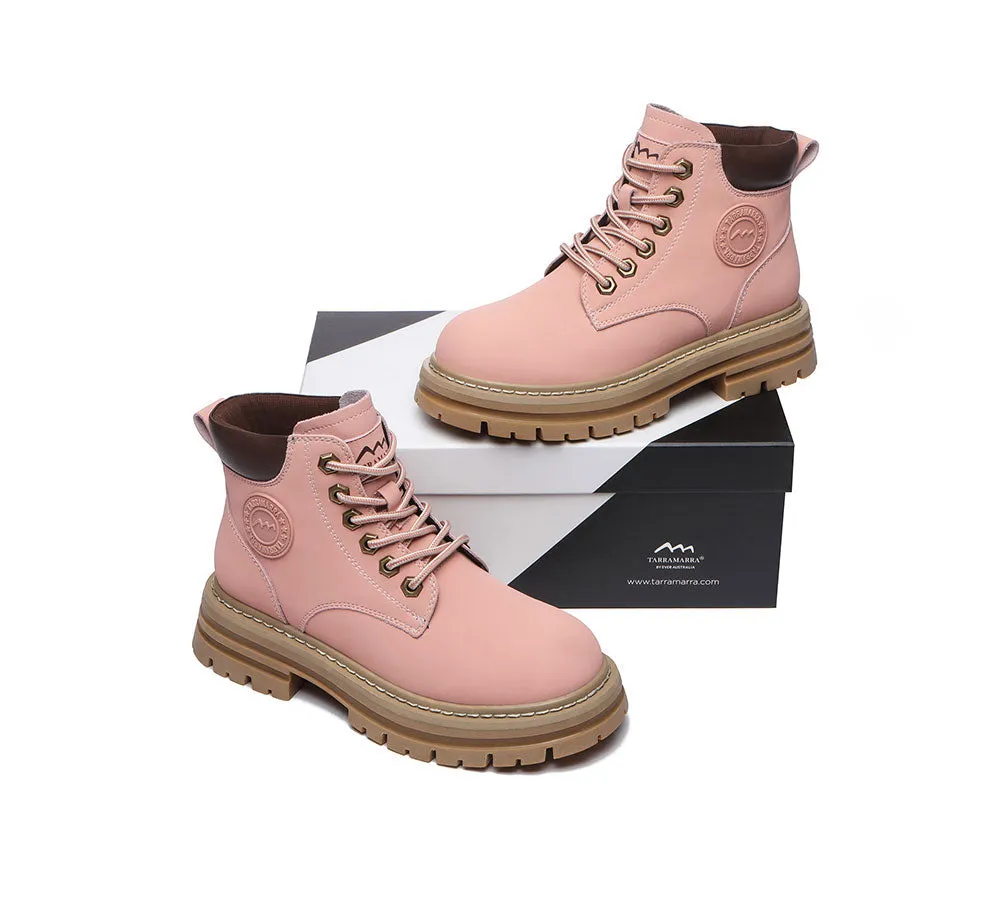 TARRAMARRA® UGG Boots Women Leather Sheepskin Wool Lace Up Chunky Aubrey