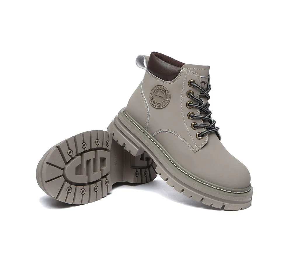 TARRAMARRA® UGG Boots Women Leather Sheepskin Wool Lace Up Chunky Aubrey
