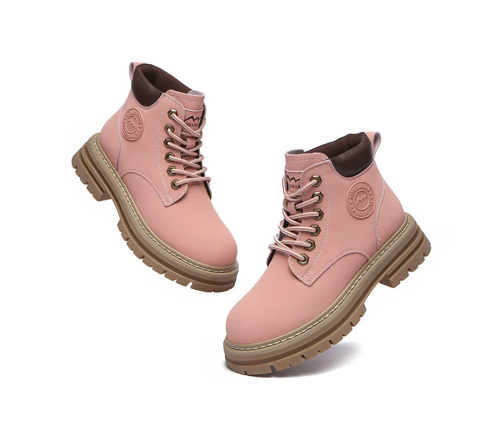 TARRAMARRA® UGG Boots Women Leather Sheepskin Wool Lace Up Chunky Aubrey