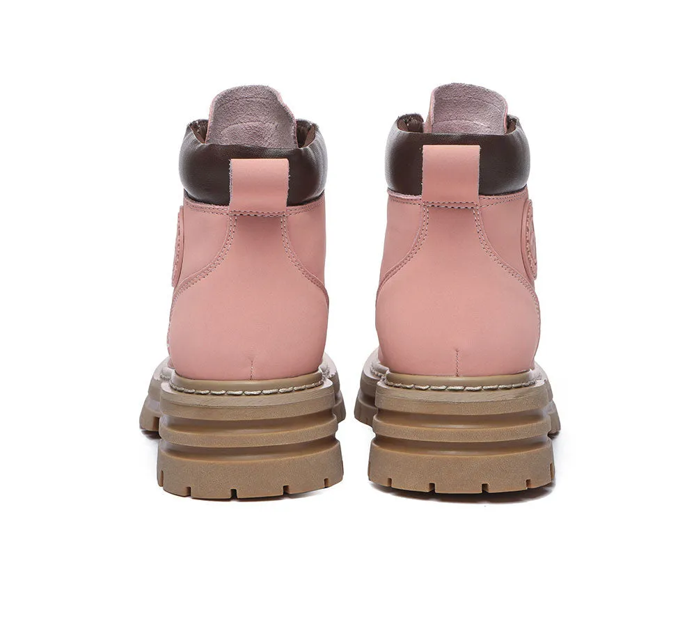 TARRAMARRA® UGG Boots Women Leather Sheepskin Wool Lace Up Chunky Aubrey