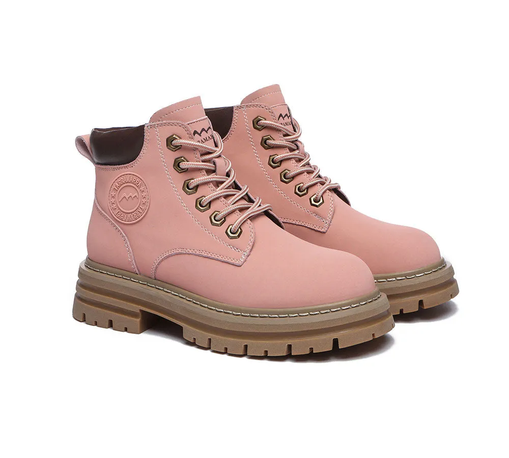 TARRAMARRA® UGG Boots Women Leather Sheepskin Wool Lace Up Chunky Aubrey