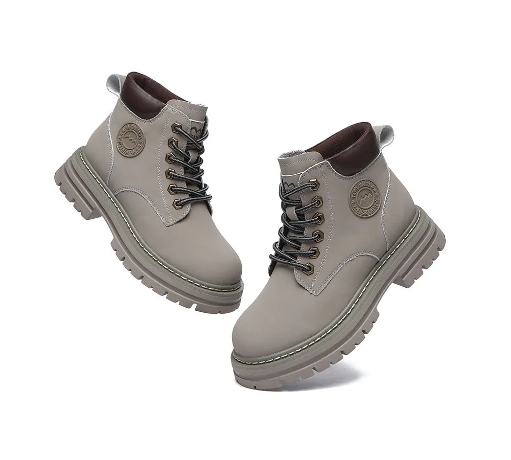 TARRAMARRA® UGG Boots Women Leather Sheepskin Wool Lace Up Chunky Aubrey