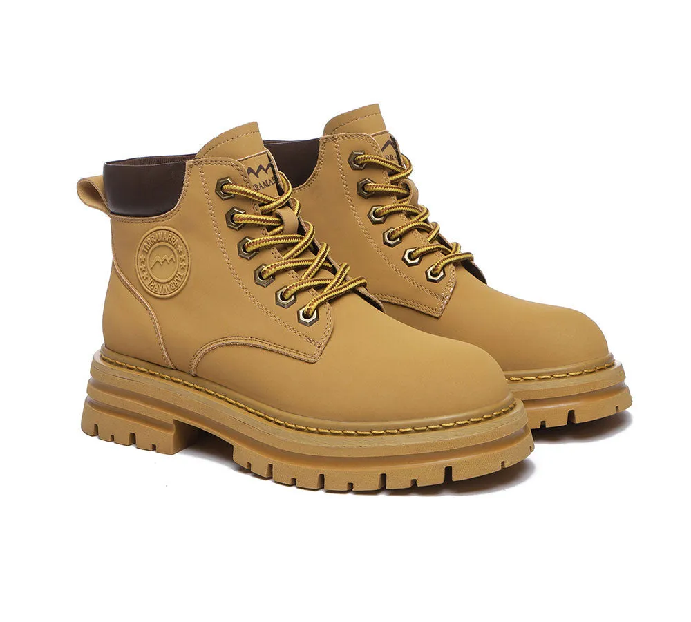 TARRAMARRA® UGG Boots Women Leather Sheepskin Wool Lace Up Chunky Aubrey
